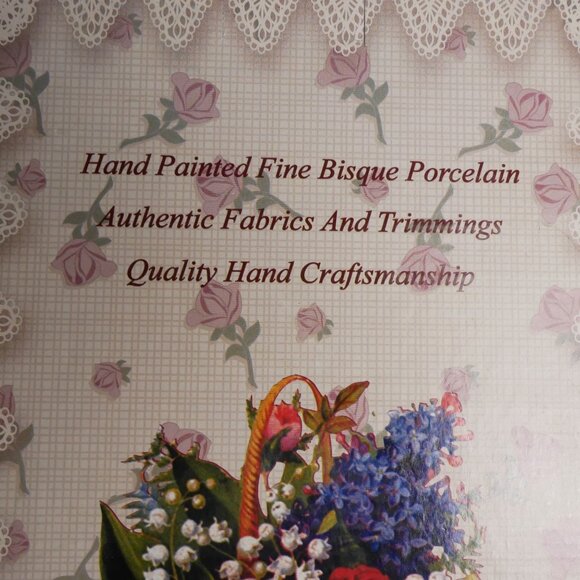 Dan Dee Fine Bisque Porcelain Doll In Burgundy Dress With Lace & Bow LE NIB - Picture 11 of 11